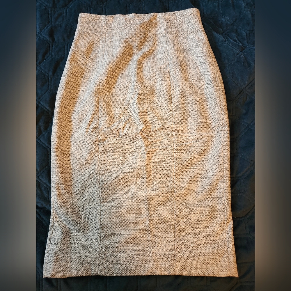 Banana Republic Heathered Gray Cotton Pencil Skirt w/Exposed Back Zipper